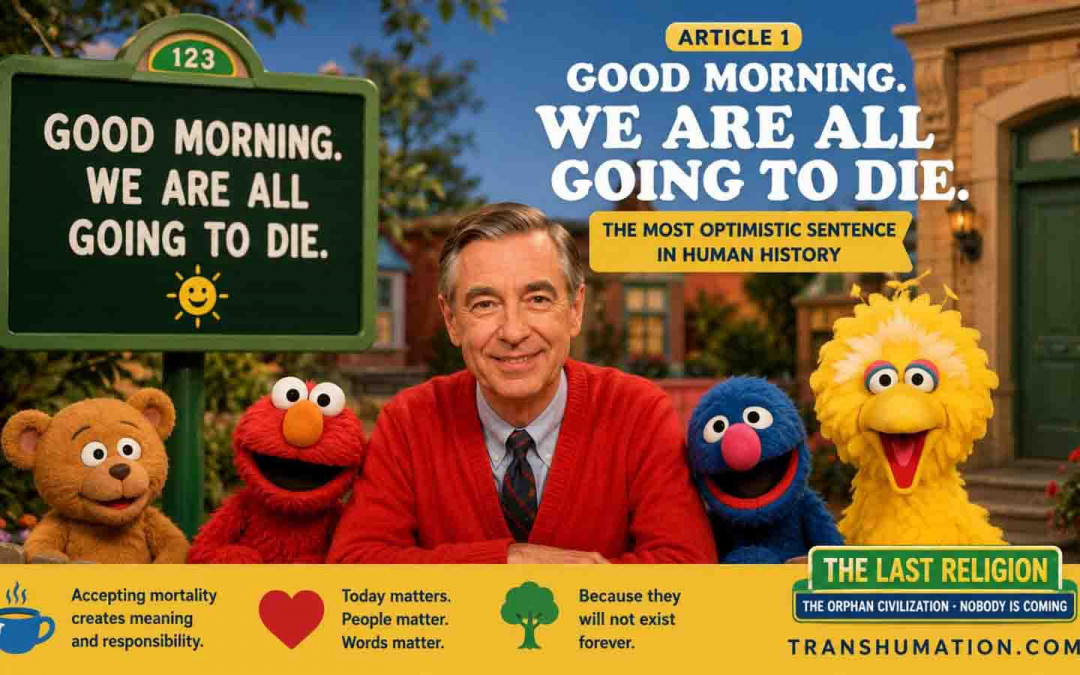 Good Morning. We Are All Going to Die – The Most Optimistic Sentence in Human History