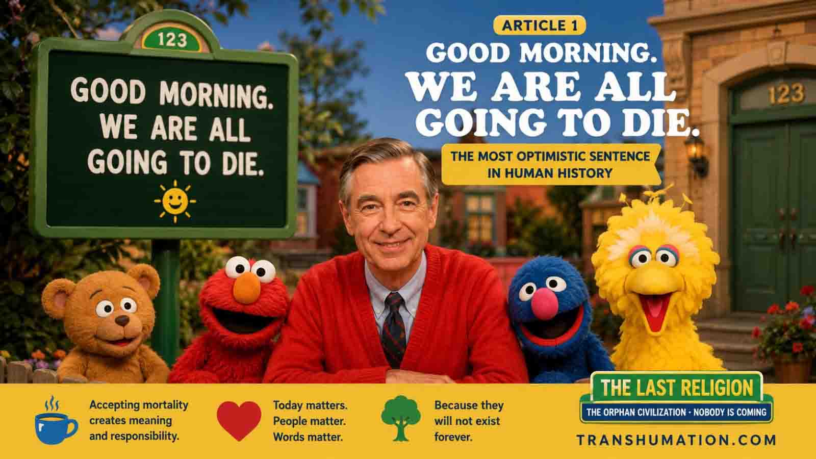Good Morning We Are All Going to Die The Last Religion Transhumation Article Cover