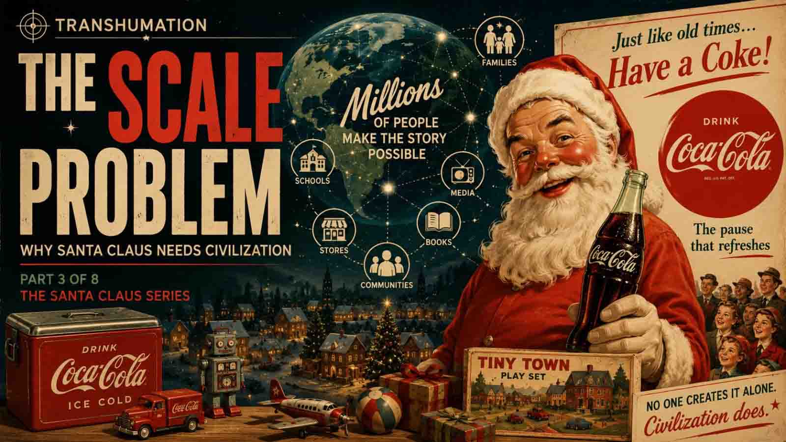 The Scale Problem Why Santa Claus Needs Civilization The Last Religion Transhumation Article Cover