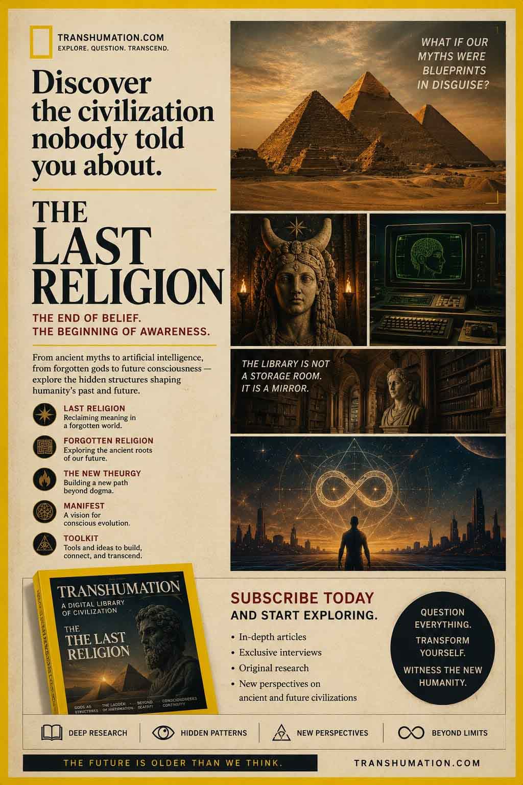 Transhumation Fake Ad Cover What is Last Religion National Geographic