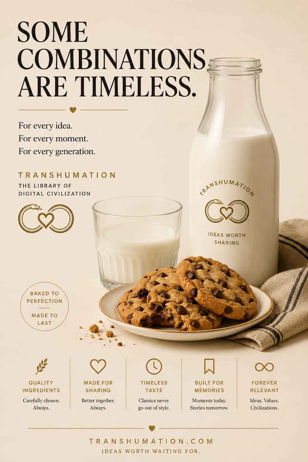 Transhumation Fake Ad Milk and Cookies