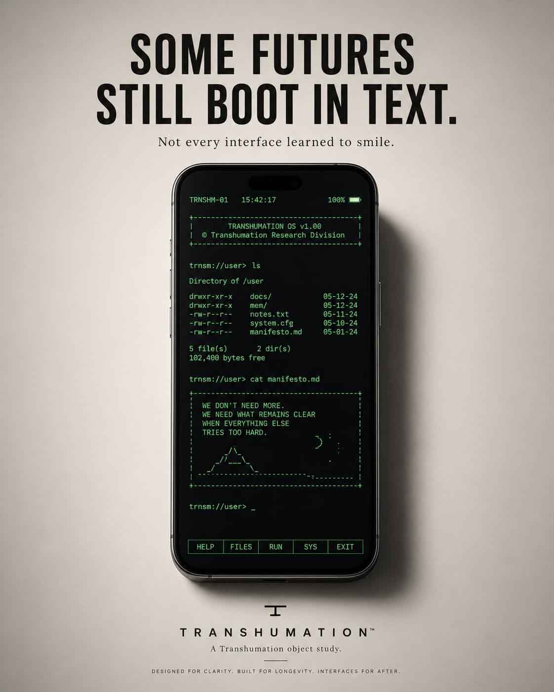 Transhumation Fake Ad Smartphone Dos