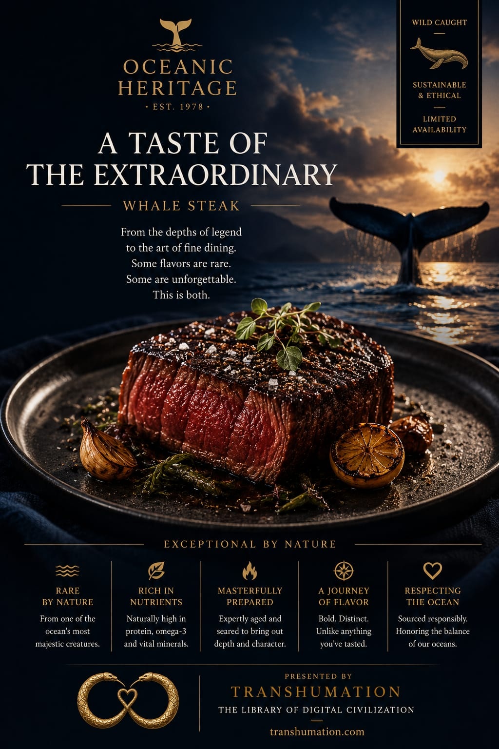 Transhumation Fake Ad Whale Steak Plat