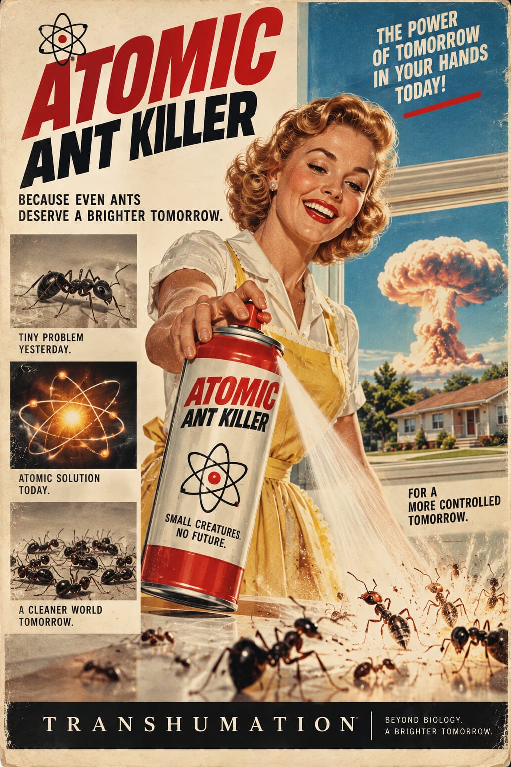 Fake Ad Transhumation Digital Library of Civilization Artifact Atomic Ant Killer