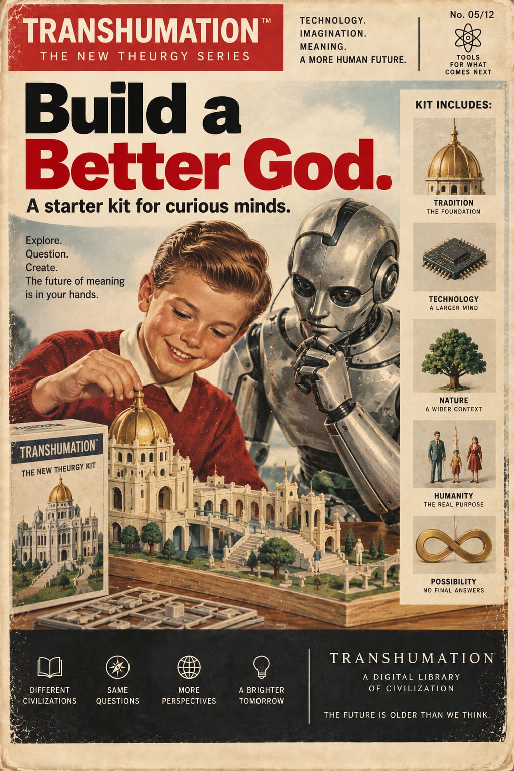 Fake Ad Transhumation Digital Library of Civilization Artifact Build Better God