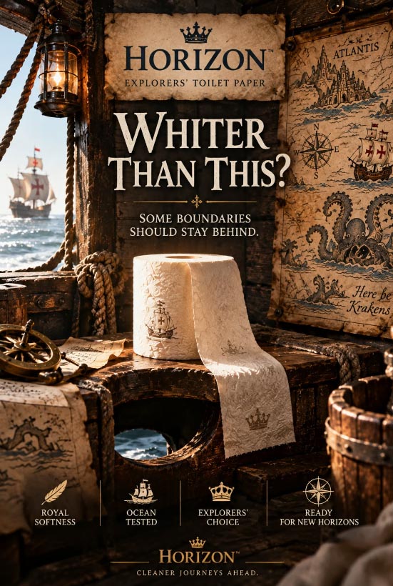Transhumationn Fake Ad White Toilet Paper